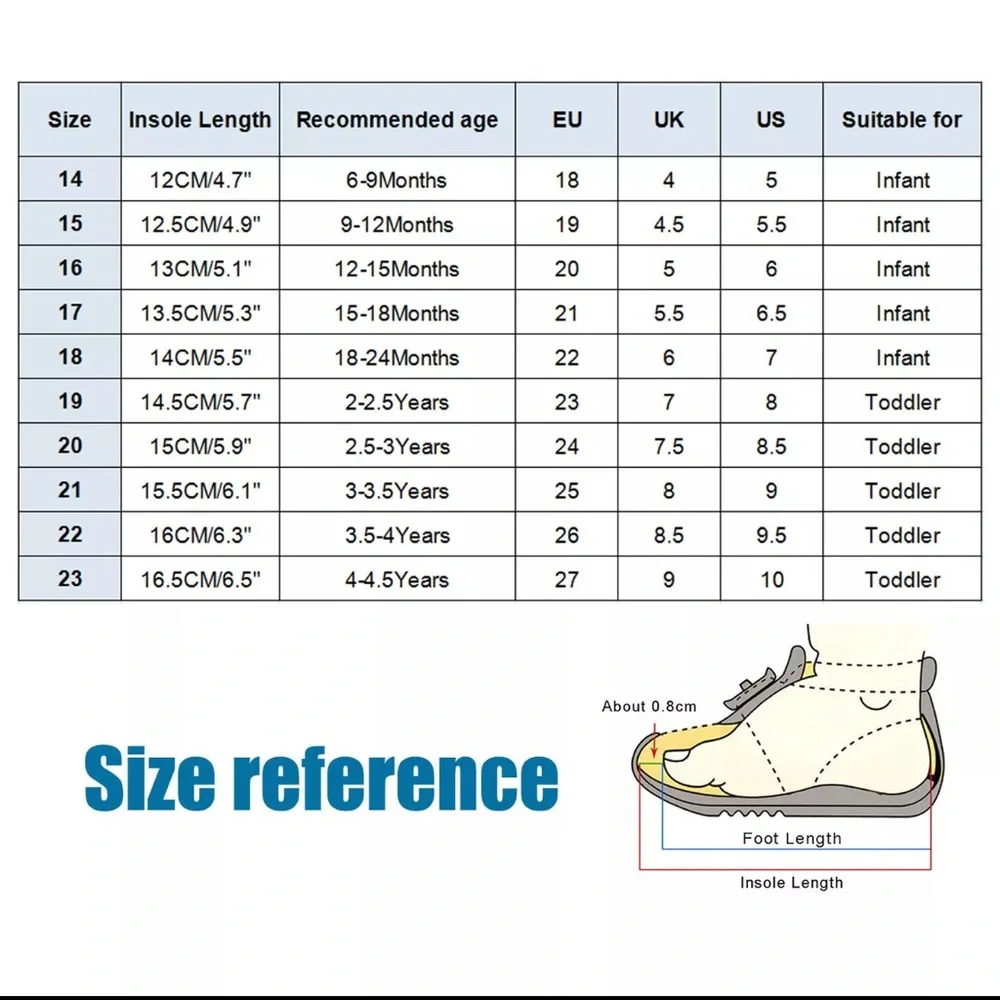 Baby Shoes Boy Girl Infant Striped Sneakers Non Slip First Walkers 9-12 Months